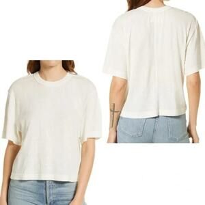 Citizens of Humany Alina Cotton Cream Crewneck T-Shirt Size Small
